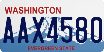 WA license plate AAX4580
