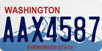 WA license plate AAX4587