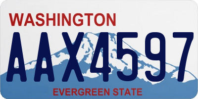 WA license plate AAX4597