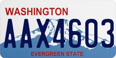 WA license plate AAX4603
