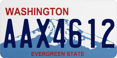 WA license plate AAX4612