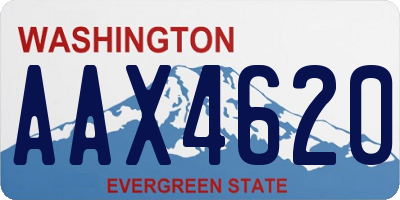WA license plate AAX4620