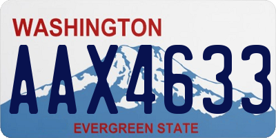 WA license plate AAX4633