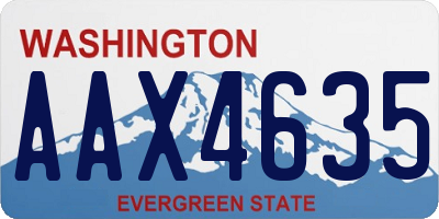 WA license plate AAX4635