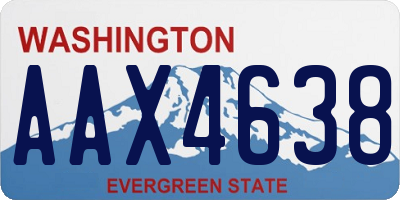 WA license plate AAX4638