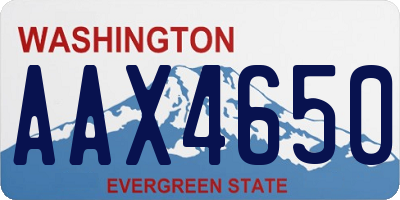 WA license plate AAX4650
