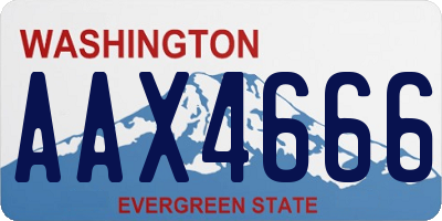 WA license plate AAX4666