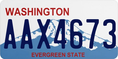WA license plate AAX4673
