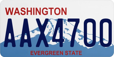 WA license plate AAX4700