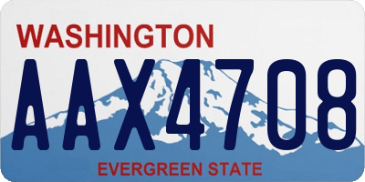 WA license plate AAX4708