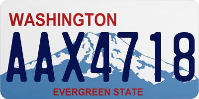 WA license plate AAX4718