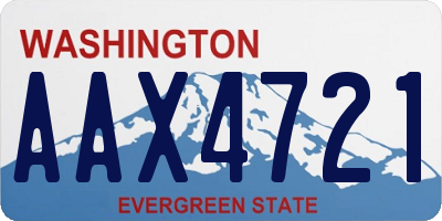 WA license plate AAX4721