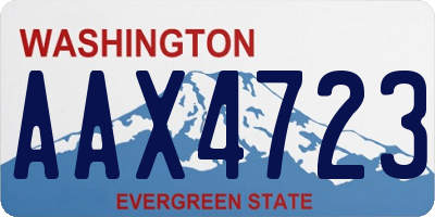 WA license plate AAX4723