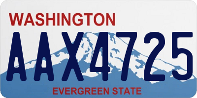 WA license plate AAX4725