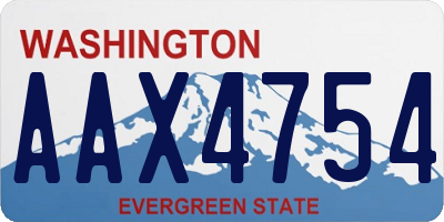 WA license plate AAX4754