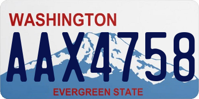 WA license plate AAX4758