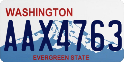 WA license plate AAX4763