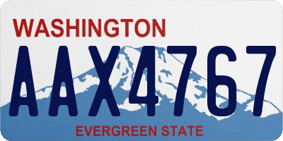 WA license plate AAX4767