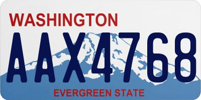 WA license plate AAX4768