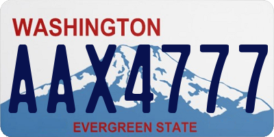 WA license plate AAX4777