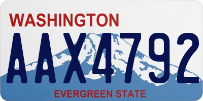 WA license plate AAX4792