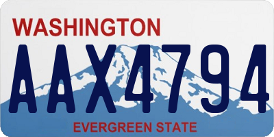 WA license plate AAX4794