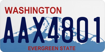 WA license plate AAX4801