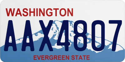 WA license plate AAX4807