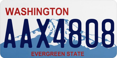 WA license plate AAX4808