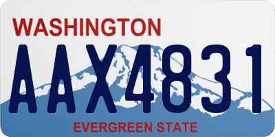 WA license plate AAX4831