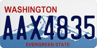 WA license plate AAX4835