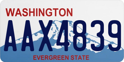 WA license plate AAX4839