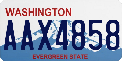 WA license plate AAX4858