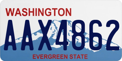 WA license plate AAX4862