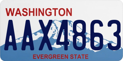 WA license plate AAX4863