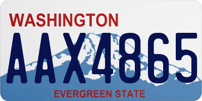 WA license plate AAX4865