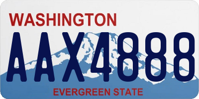 WA license plate AAX4888