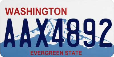 WA license plate AAX4892