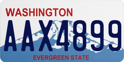 WA license plate AAX4899