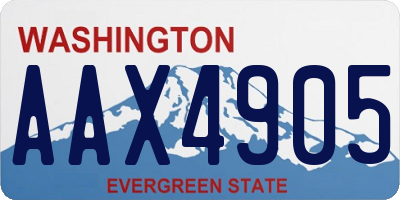 WA license plate AAX4905