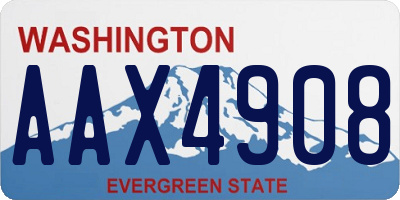 WA license plate AAX4908