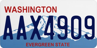 WA license plate AAX4909