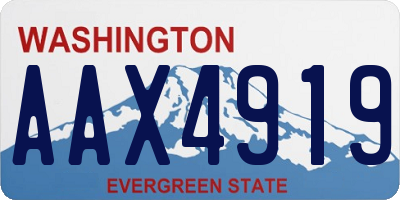 WA license plate AAX4919