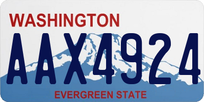 WA license plate AAX4924