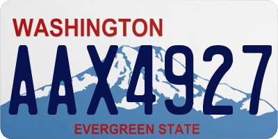 WA license plate AAX4927