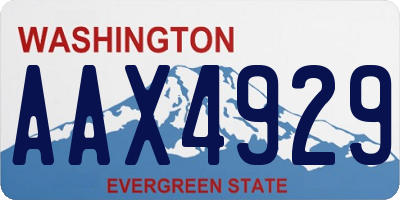 WA license plate AAX4929