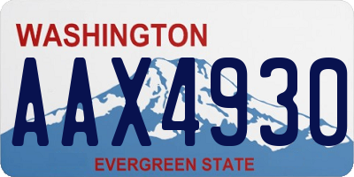 WA license plate AAX4930