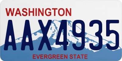 WA license plate AAX4935