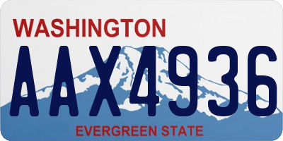WA license plate AAX4936