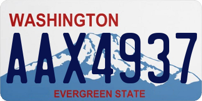 WA license plate AAX4937